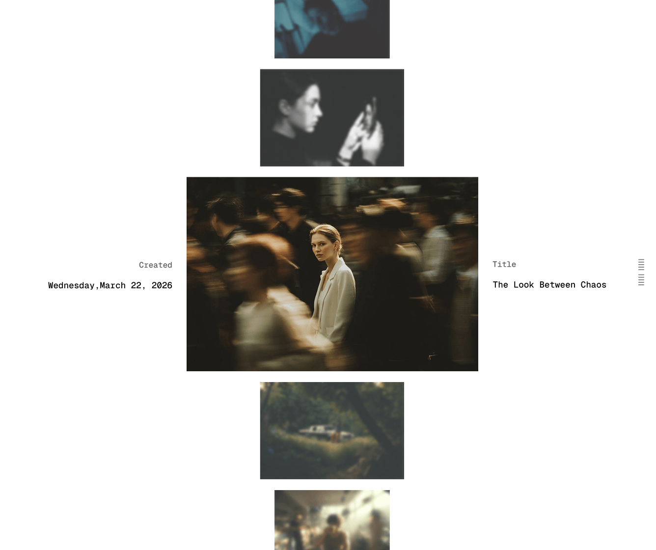 Image gallery detail with metadata