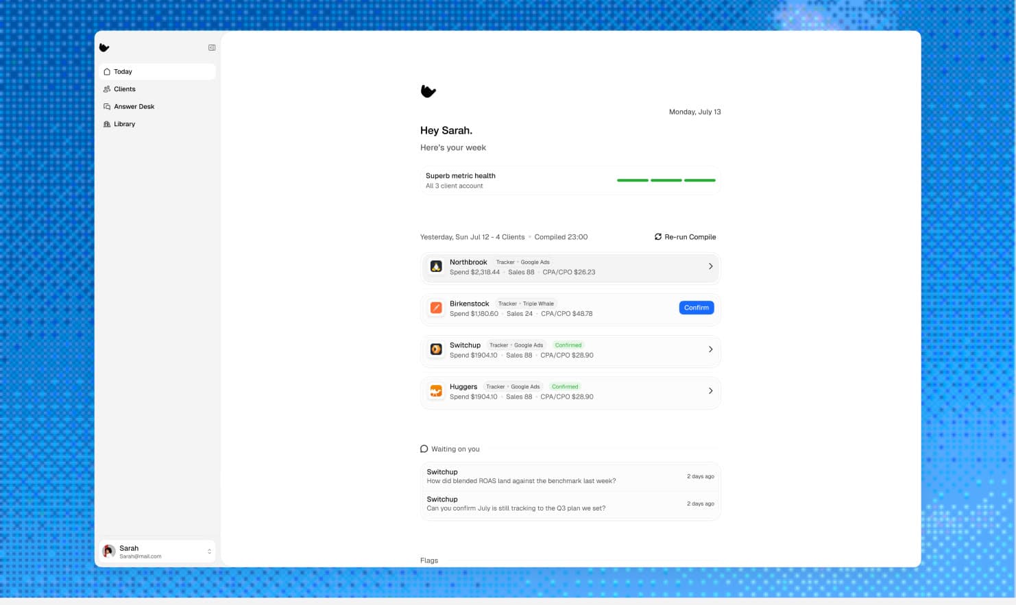 Relay — the Today page